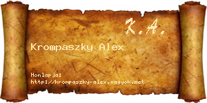 Krompaszky Alex névjegykártya