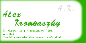 alex krompaszky business card